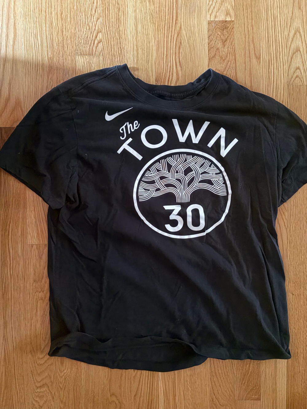 Nike Black T-Shirt Curry with White 'The Town' Graphic